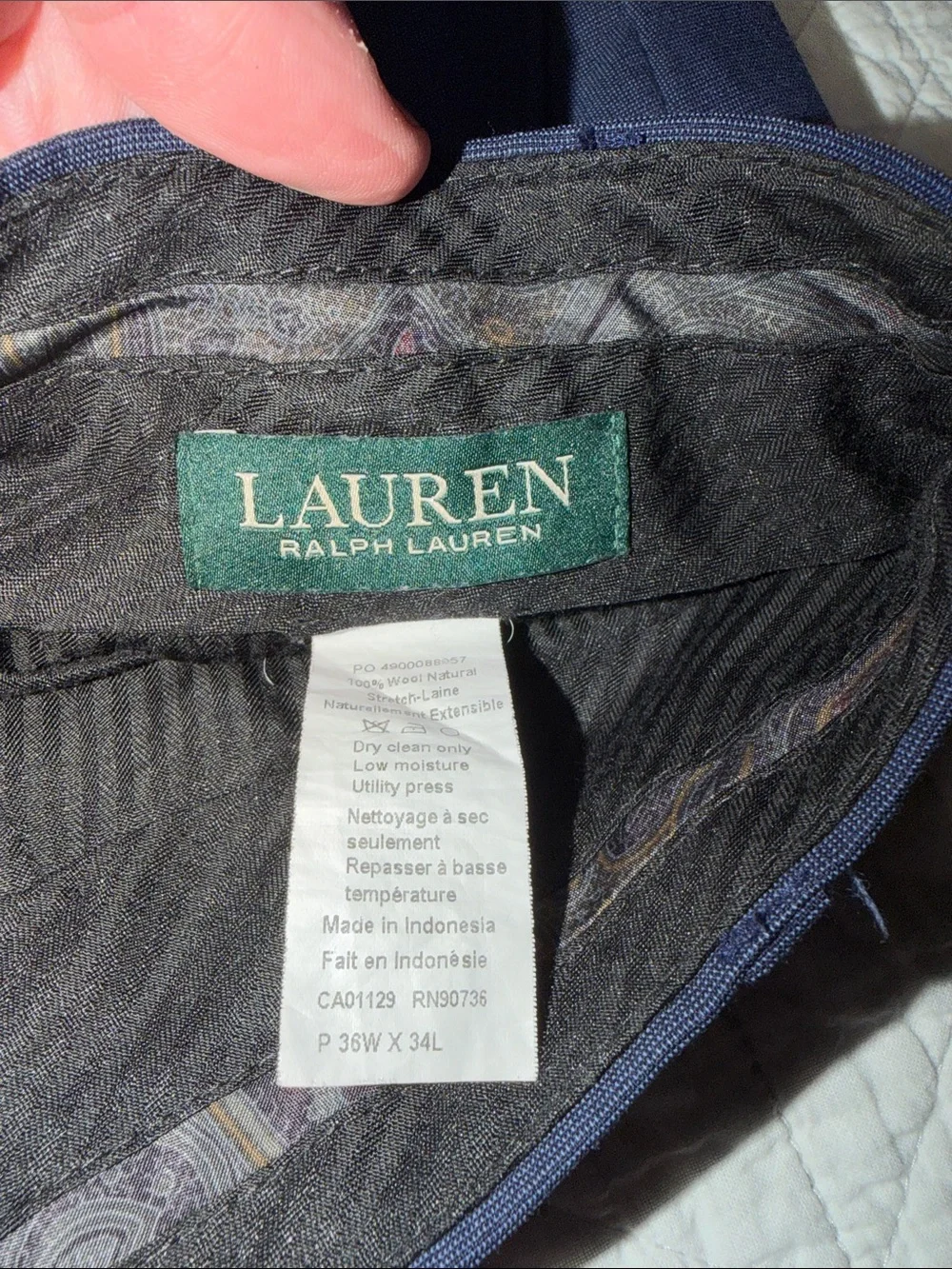 Ralph Lauren Navy Blue Dress Pants - Tailored Front Pleat
